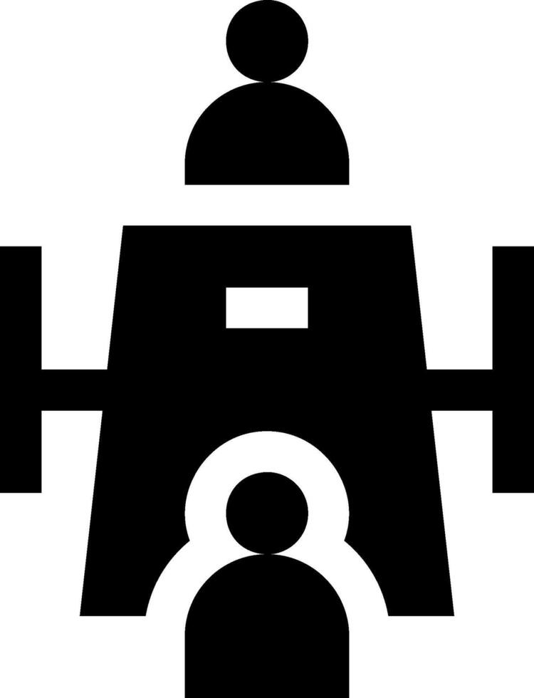 A black and white icon of a person standing next to a machine vector