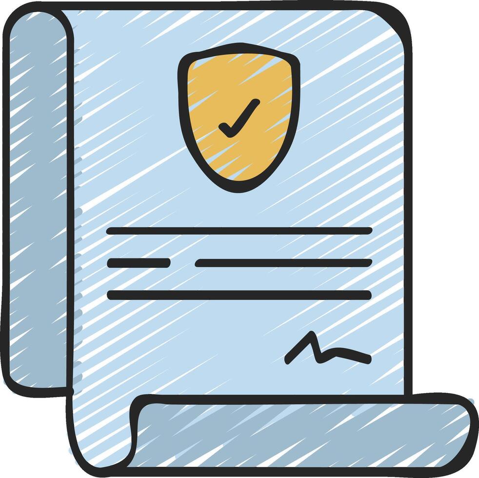 A document with a shield on it vector