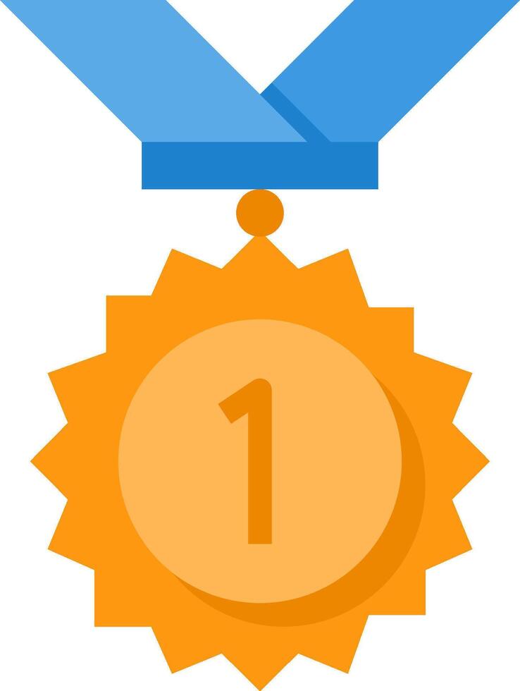 A medal with the number one on it vector