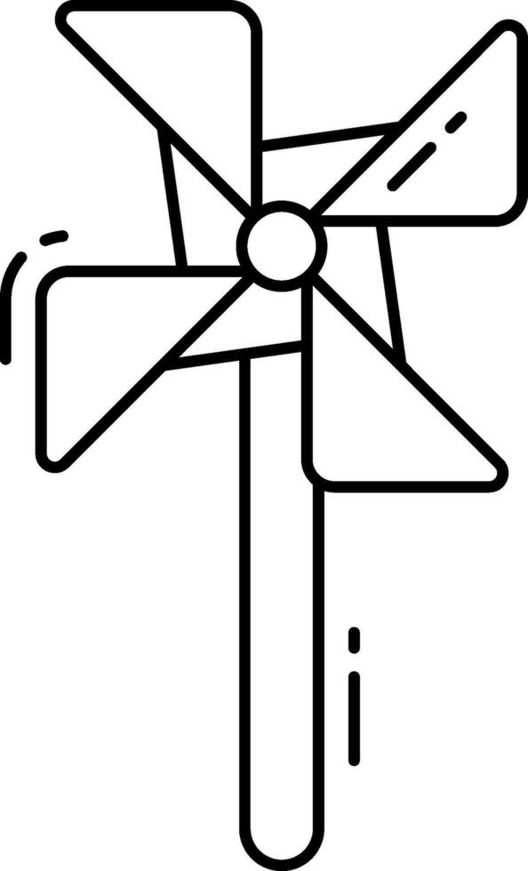 A black and white drawing of a windmill vector