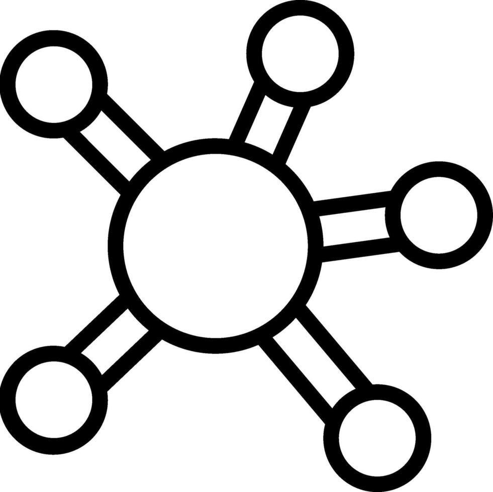 A black and white image of a network of circles vector