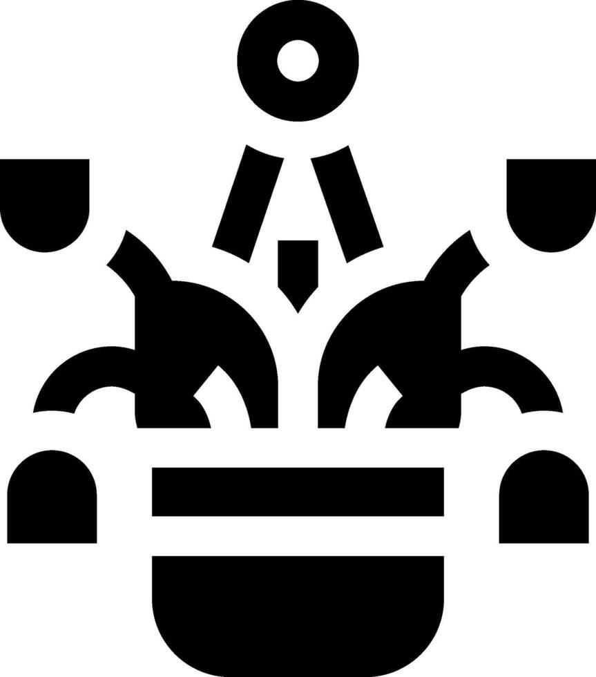 A black and white icon of a person holding a cup vector