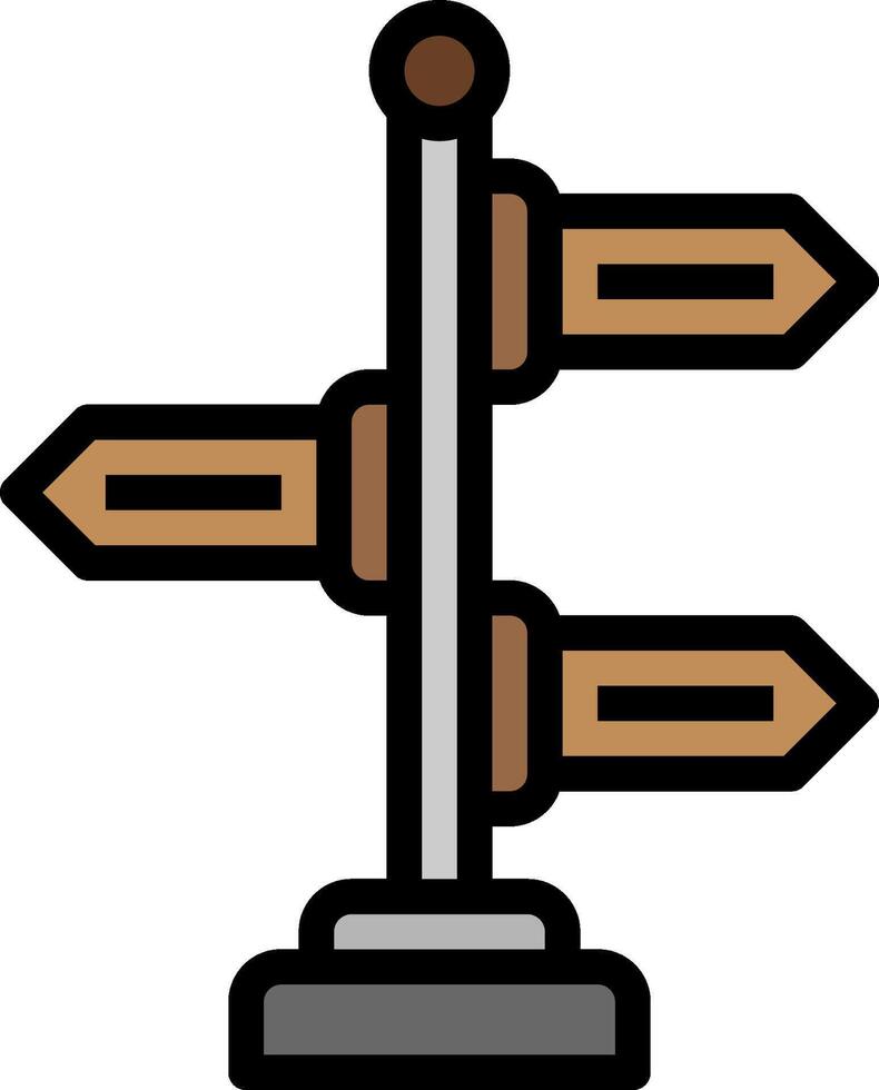 A sign pointing to the right and left vector