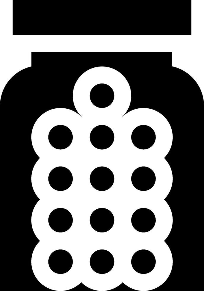 A jar with a black and white design vector