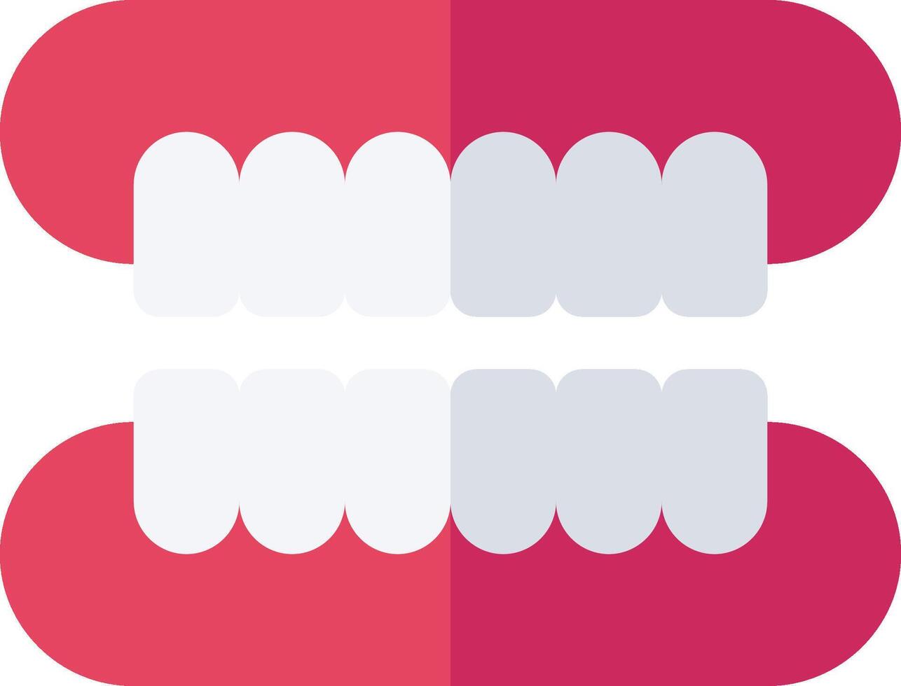 A toothbrush with a white tooth and a red tooth vector