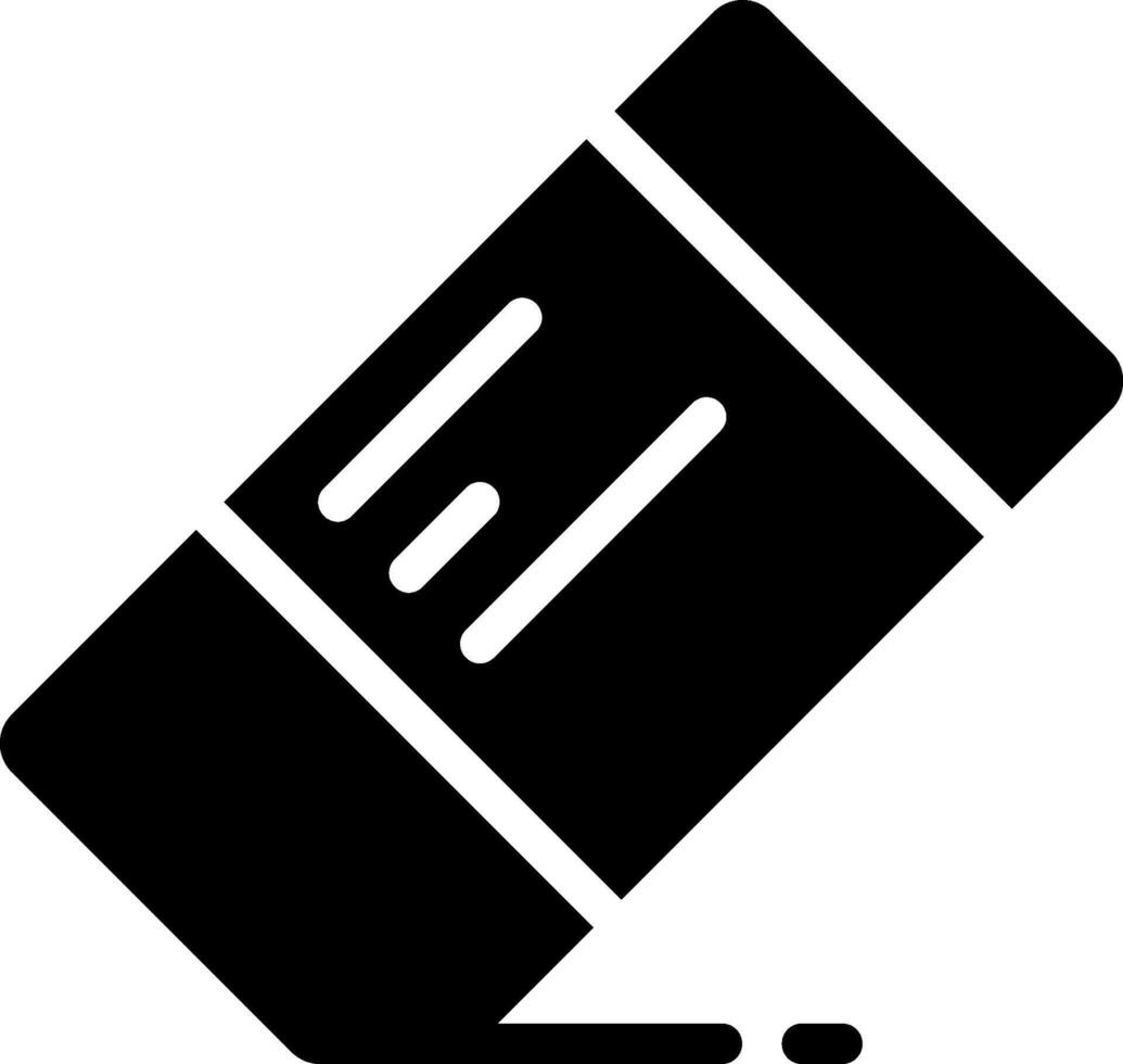 A black and white icon of a bottle of ink vector