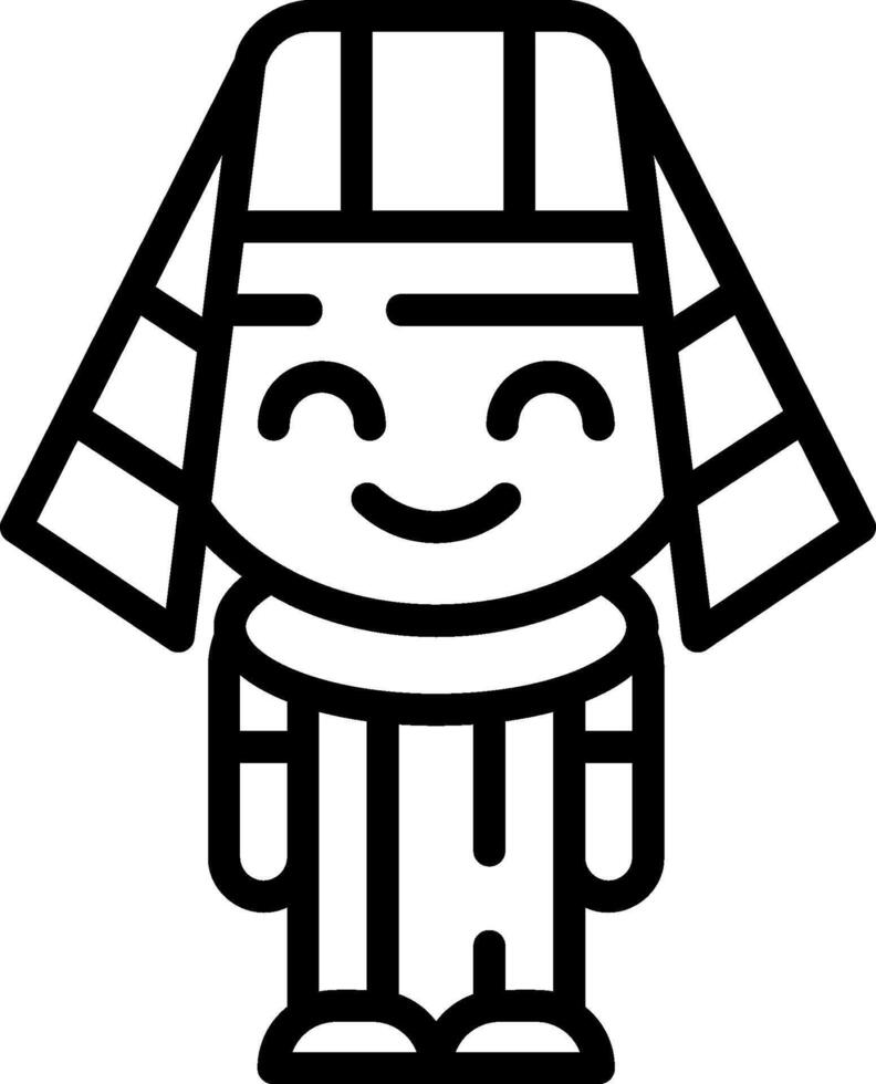 A cartoon character with a headdress and a smile vector