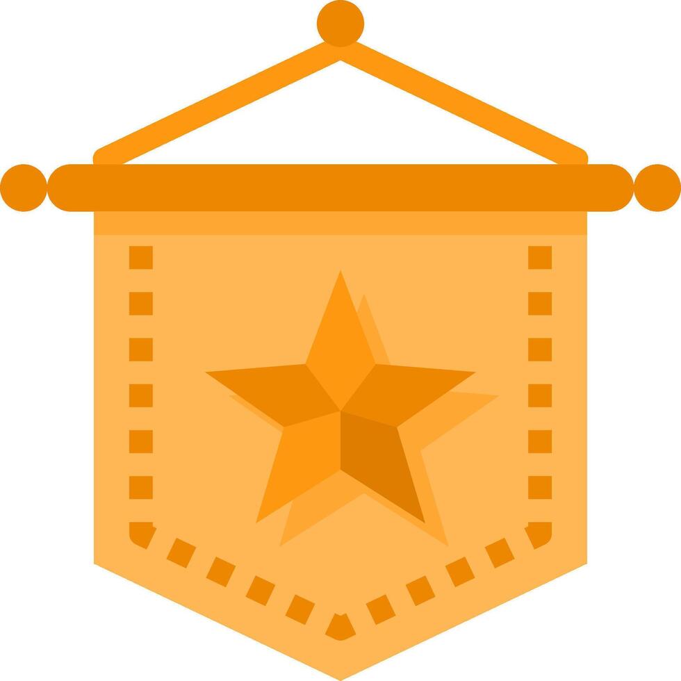 A star on a yellow banner with a star on it vector
