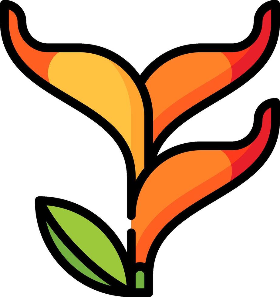 An orange flower with green leaves vector