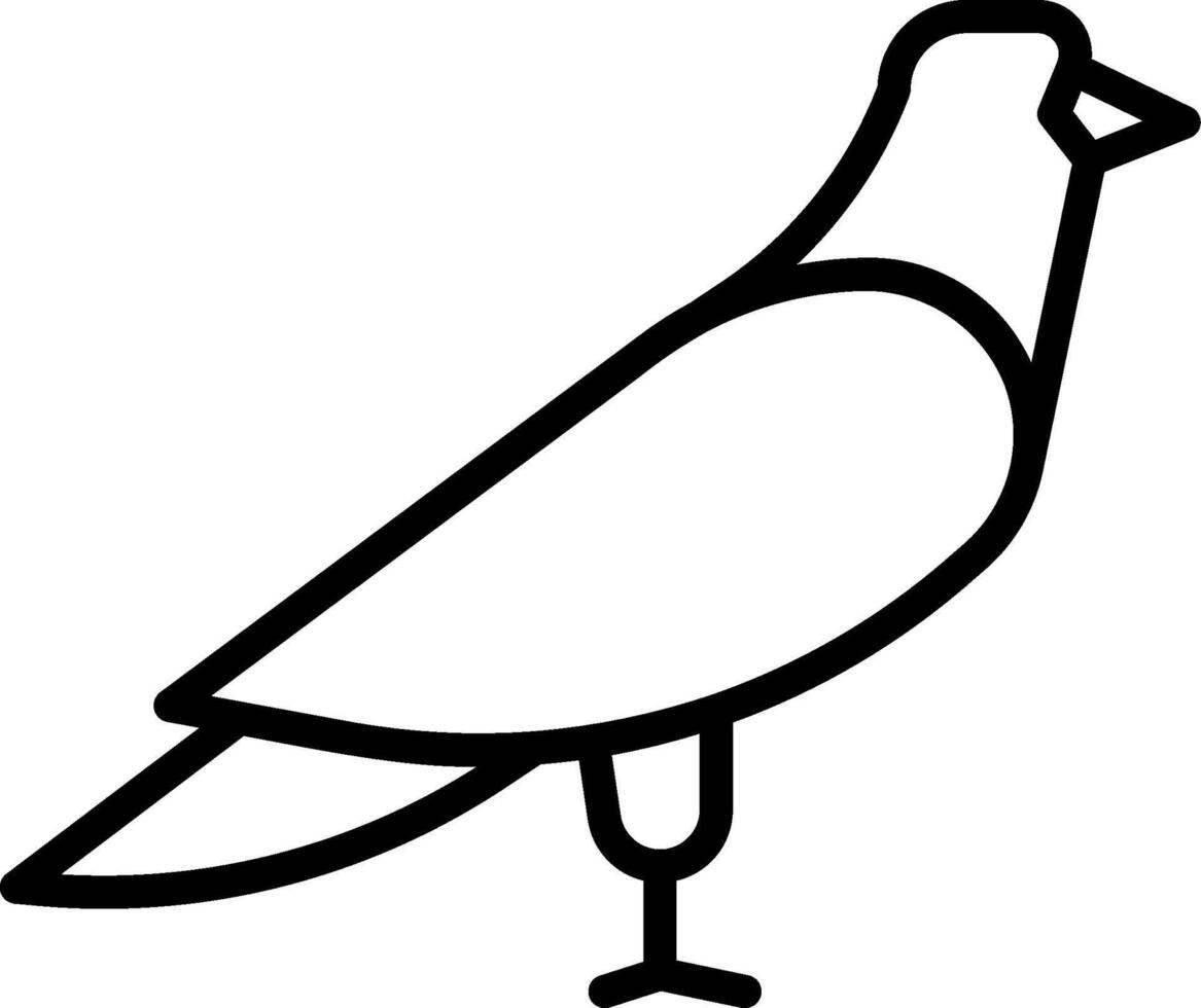 A black and white drawing of a pigeon vector