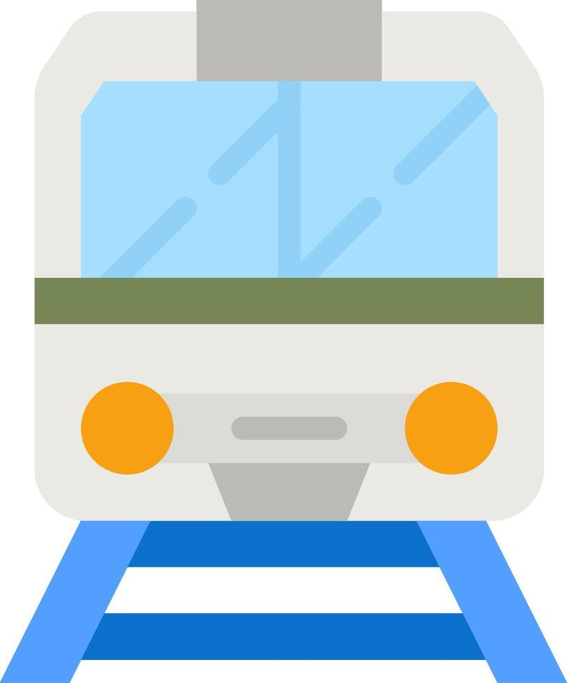 A train is on the tracks and has a blue and white stripe vector