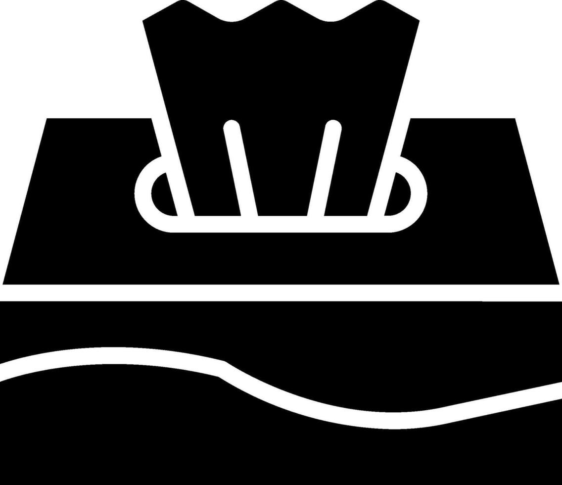 A black and white image of a box with a paper towel vector