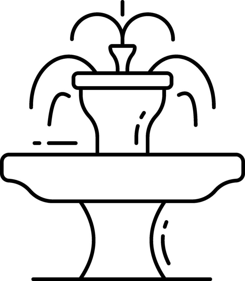 A black and white drawing of a fountain vector