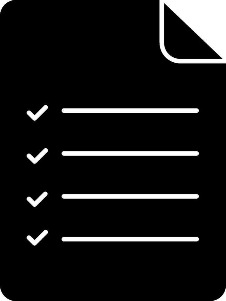 A checklist icon on a black square vector