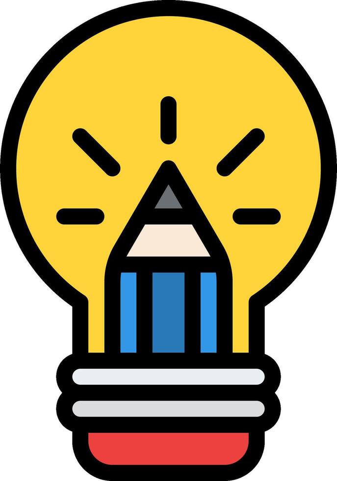 A light bulb with a pencil inside it vector