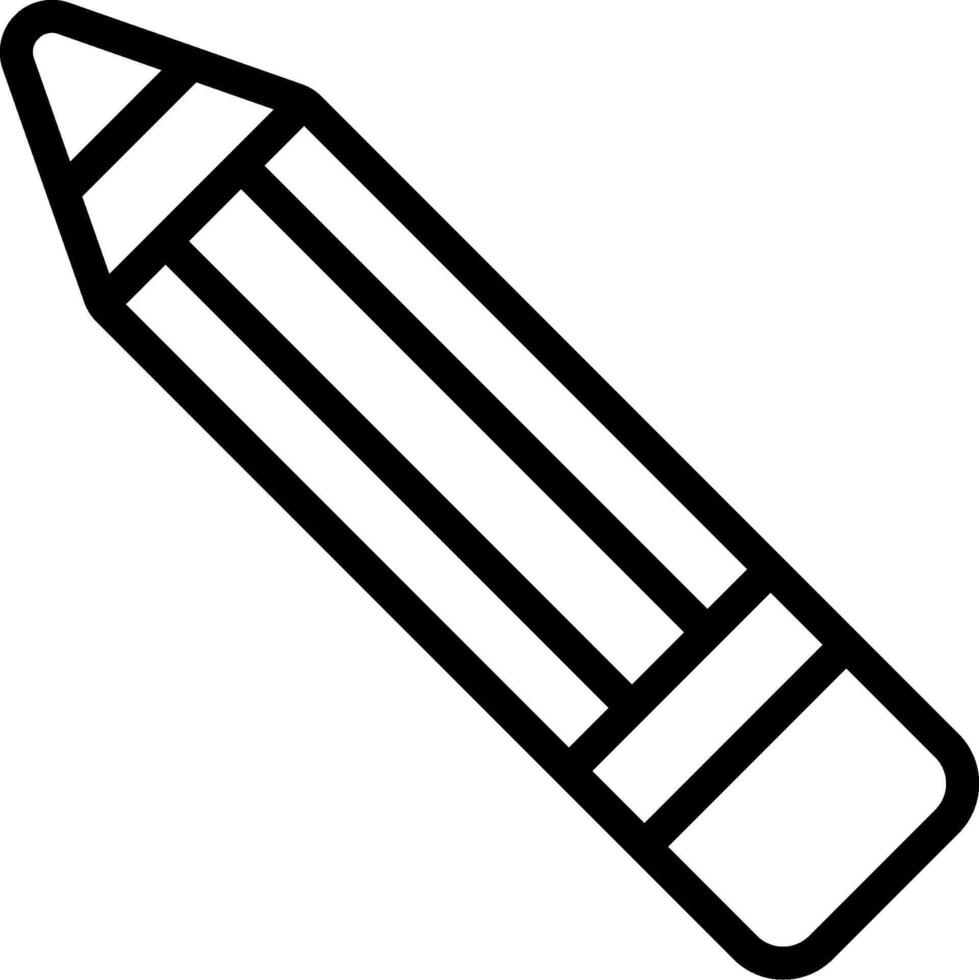 A black and white drawing of a pencil vector