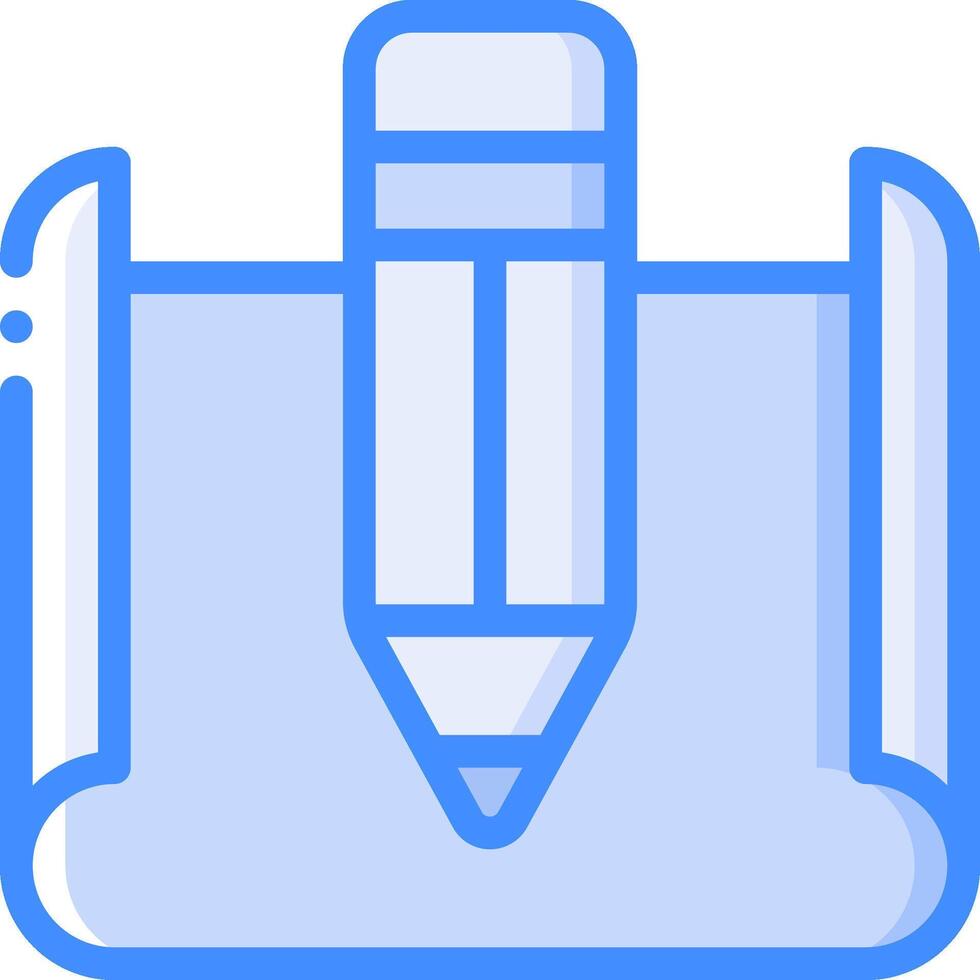 A blue pen and a notebook icon vector