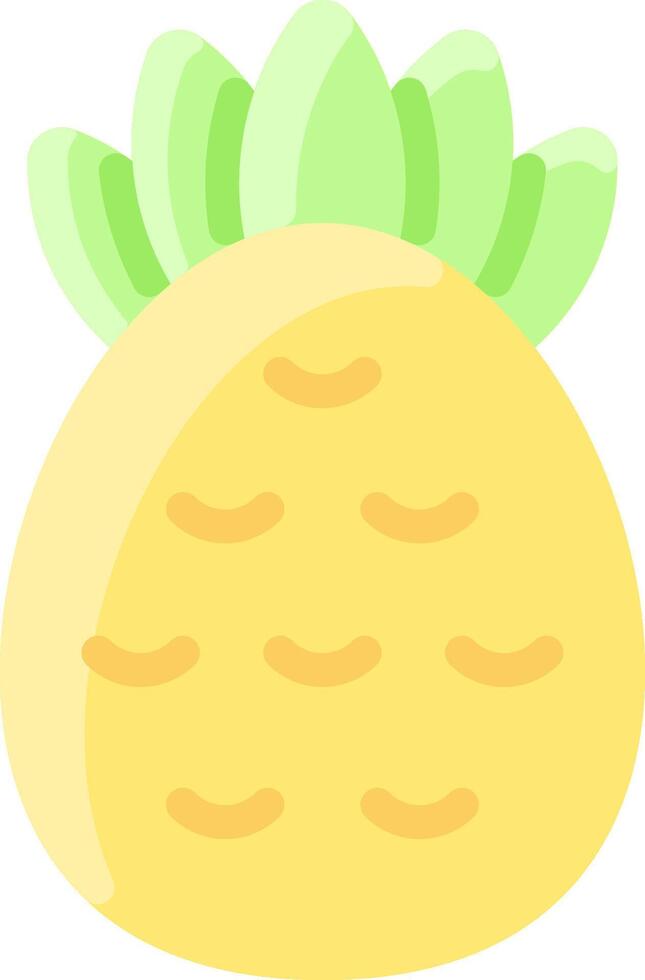 A cartoon pineapple with green leaves vector