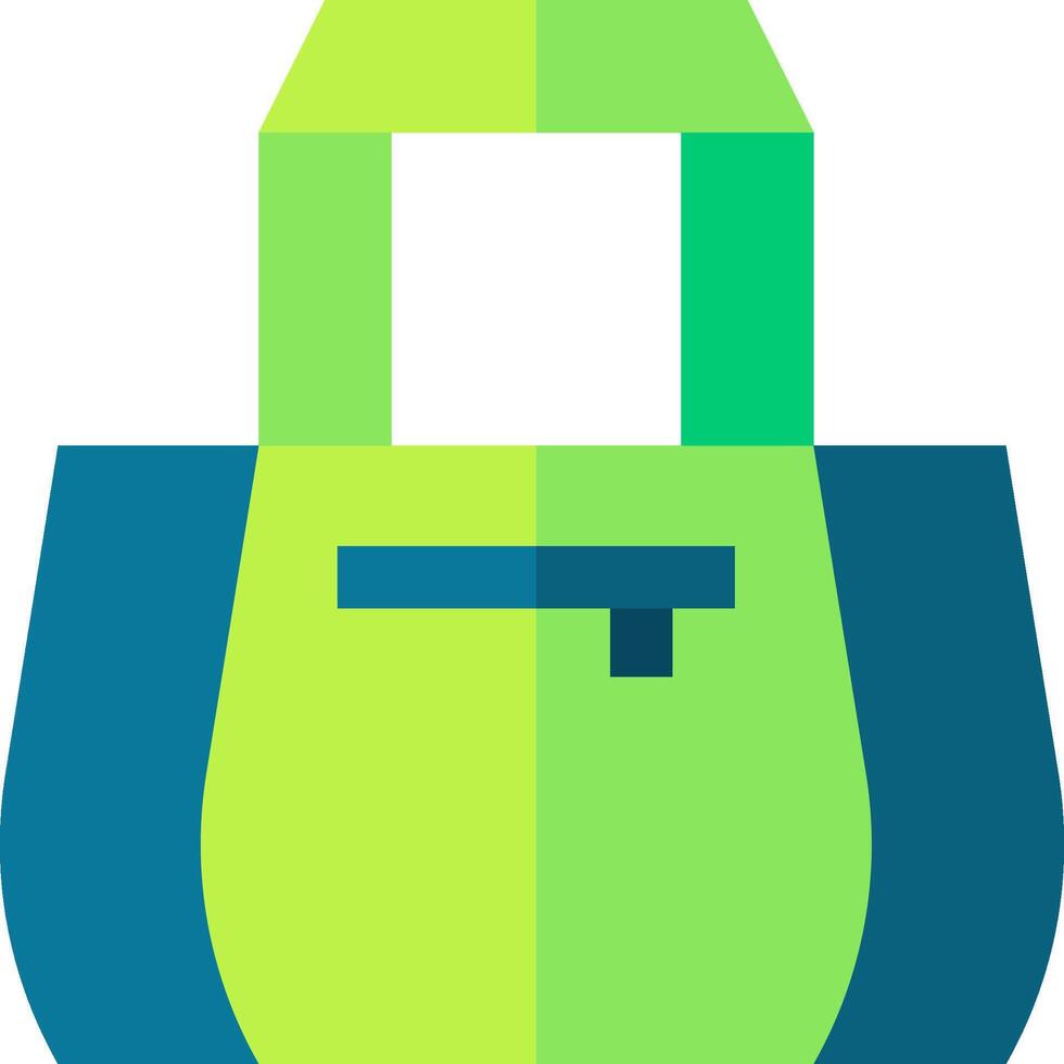 A green and blue bag with a handle vector
