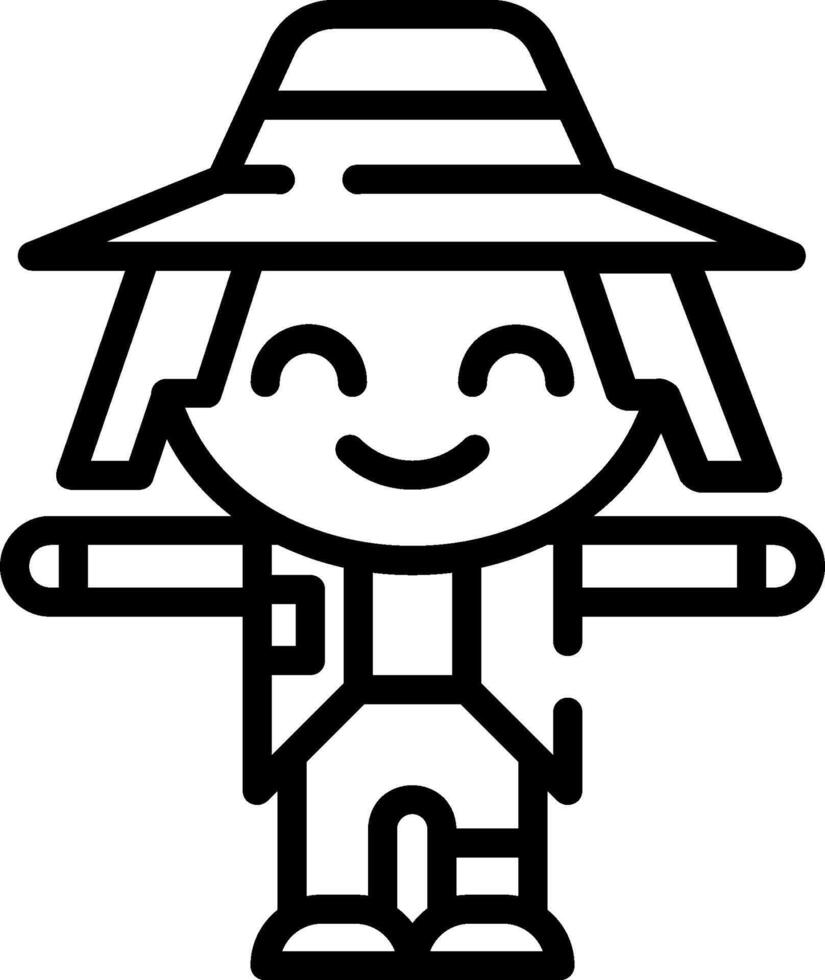 A black and white cartoon character with a hat vector
