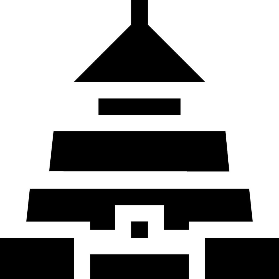A black and white image of a pagoda vector