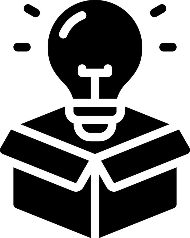 An idea light bulb inside a box vector