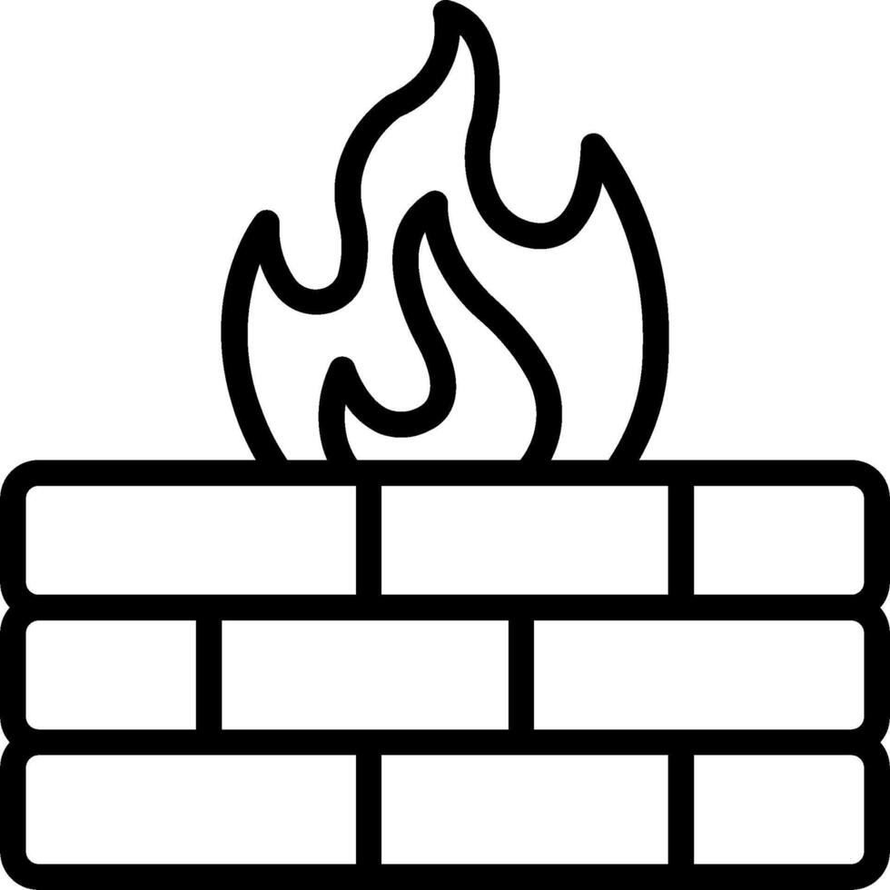 Firewall icon with a brick wall vector