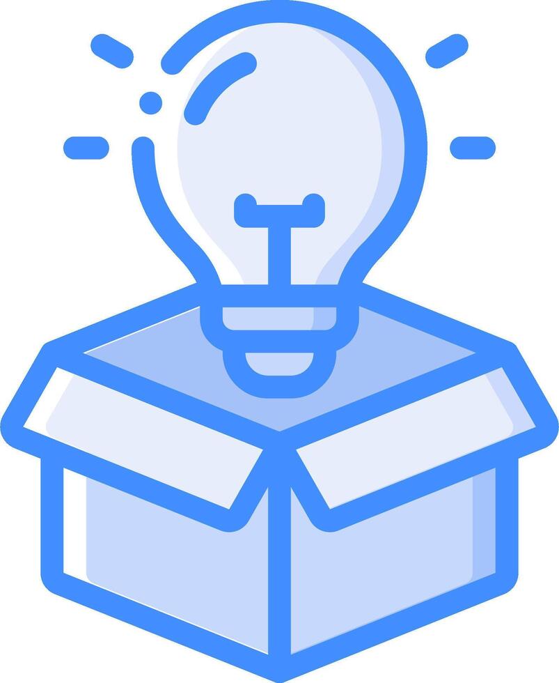 A light bulb is inside a box vector