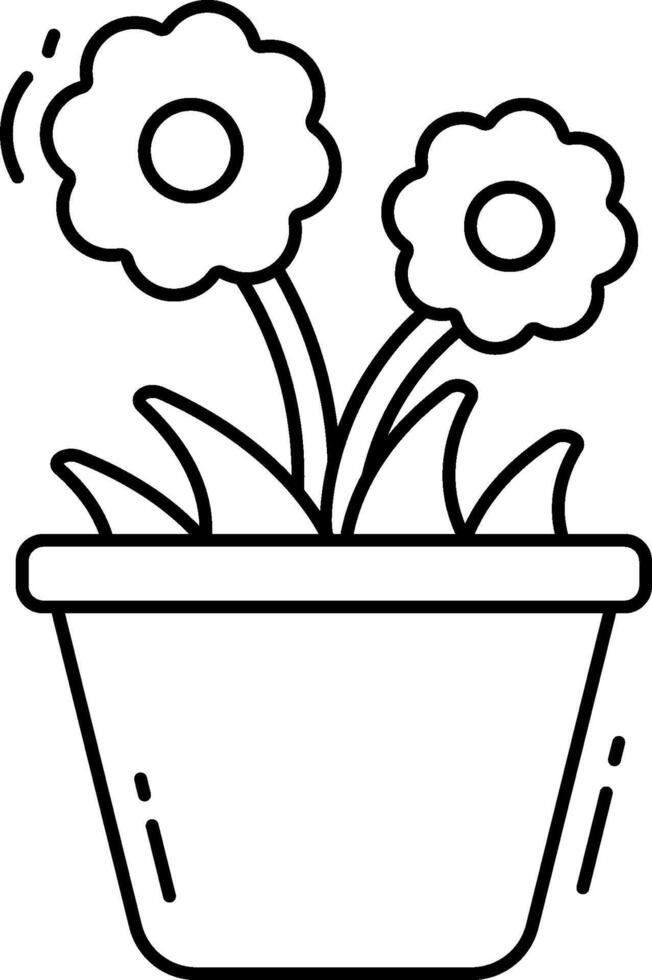 Flower pot coloring page vector