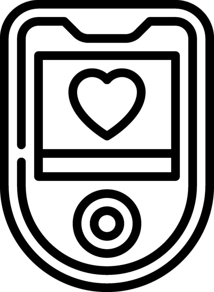 A black and white image of a cell phone with a heart vector