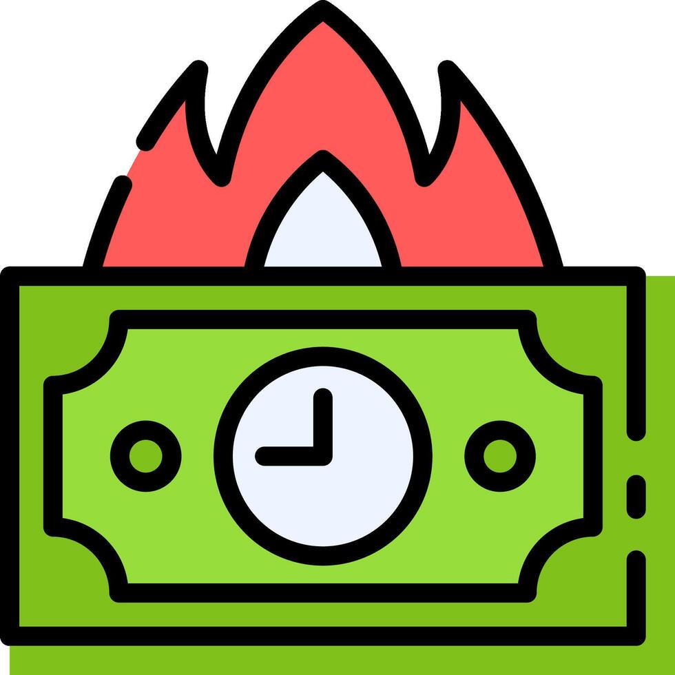 Fire and money icon vector