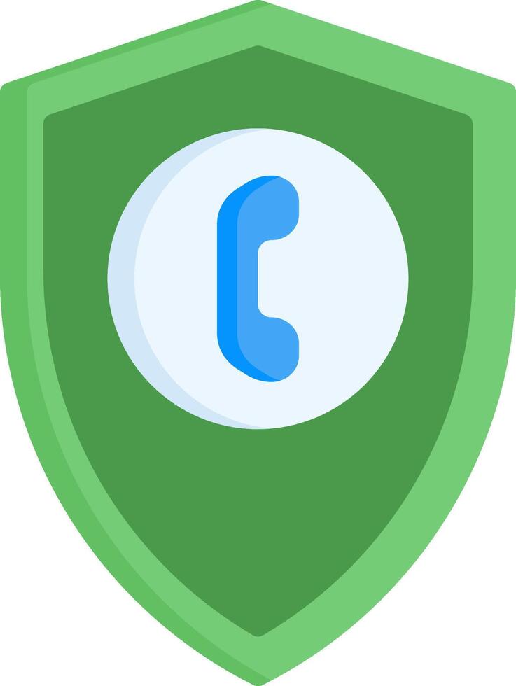 A green shield with a phone icon on it vector