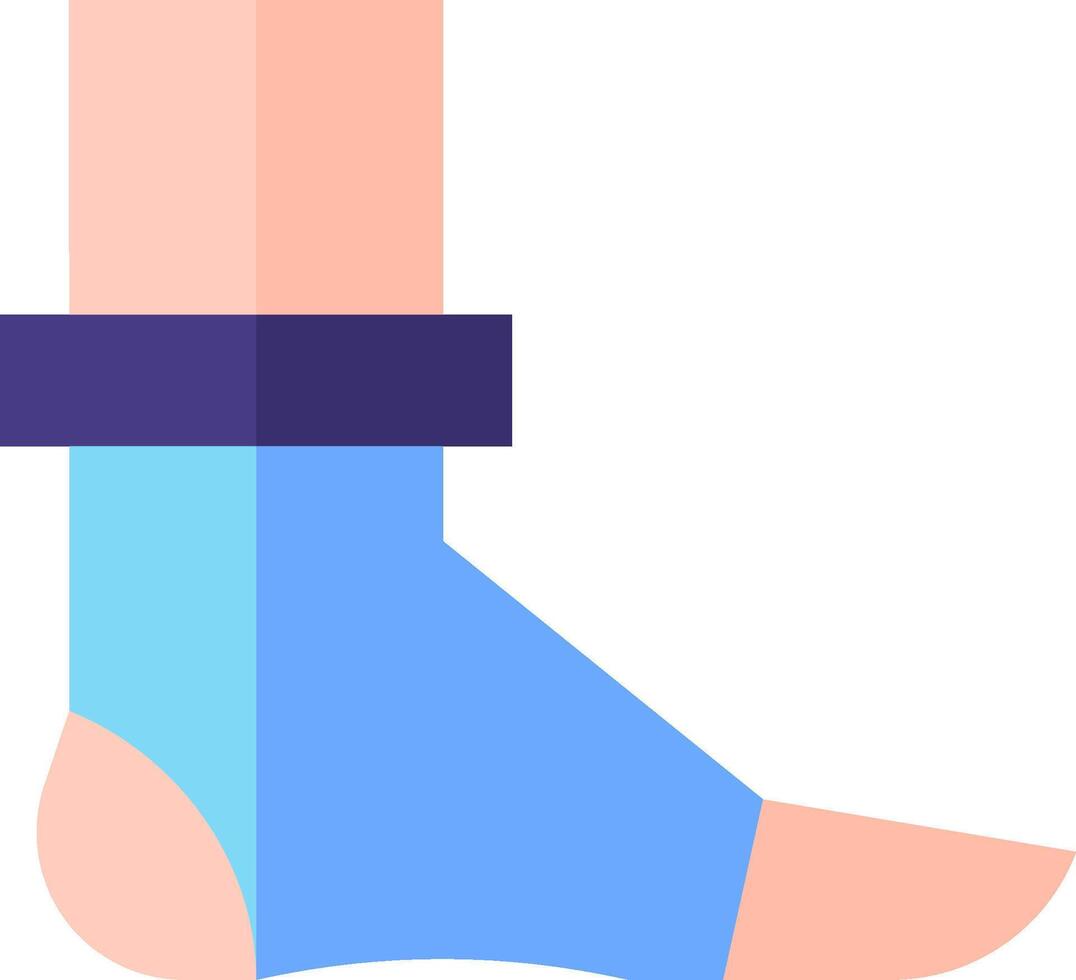 A person's foot with a bandage on it vector