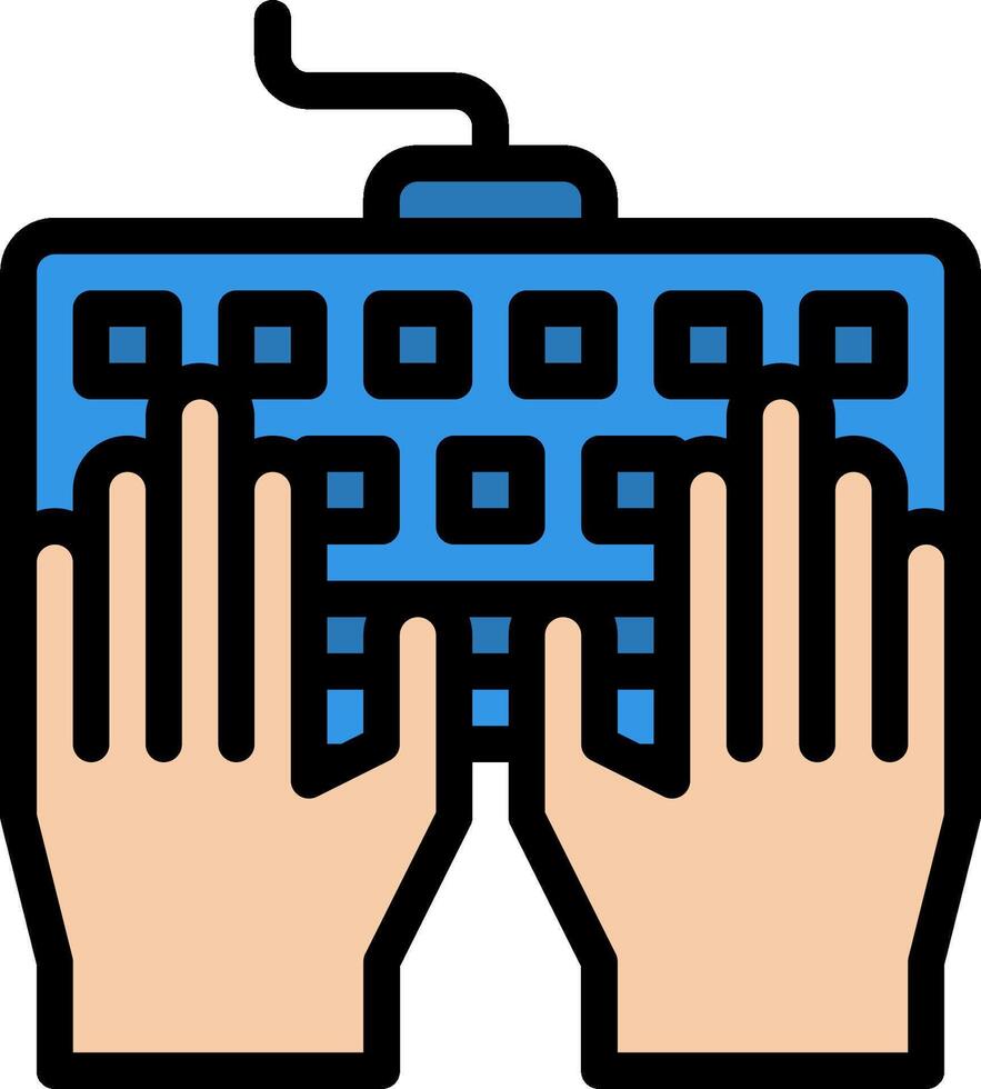 Hands holding a keyboard icon vector