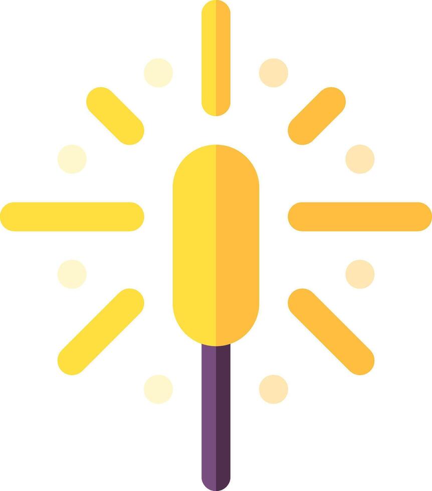 A yellow ice cream stick with a sunburst vector