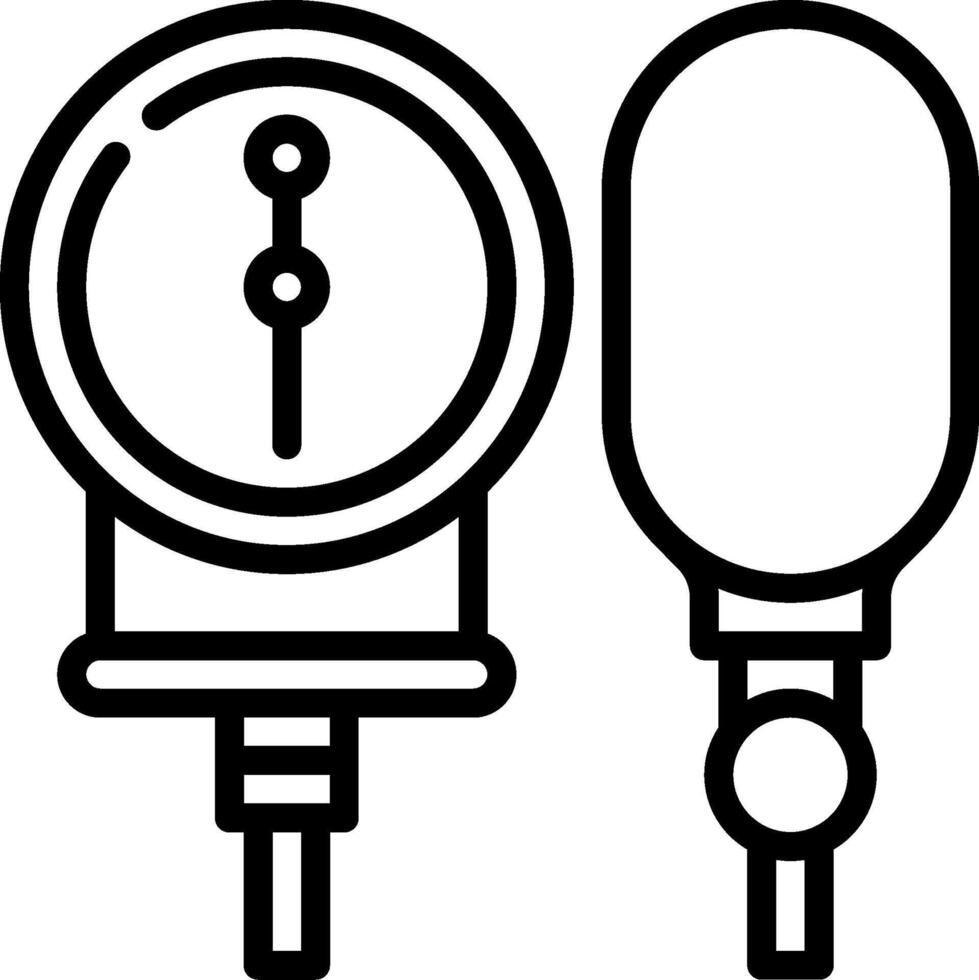 An illustration of a pressure gauge and a meter vector