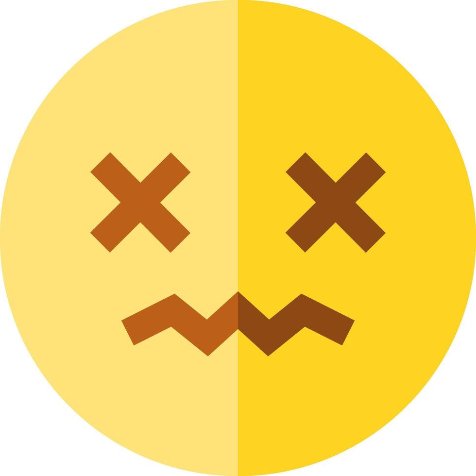 A yellow emoticion with crossed eyes vector