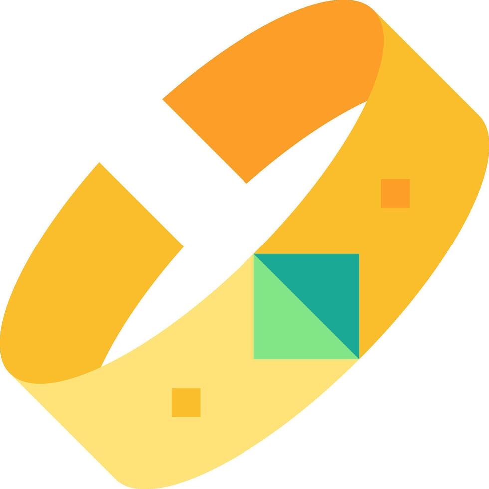 A yellow ring with green and orange squares vector