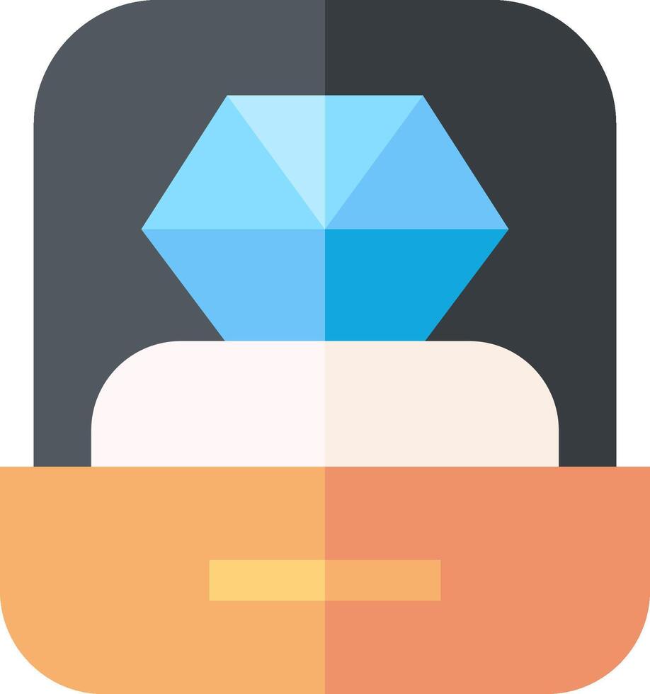 A flat icon of a box with a diamond inside vector