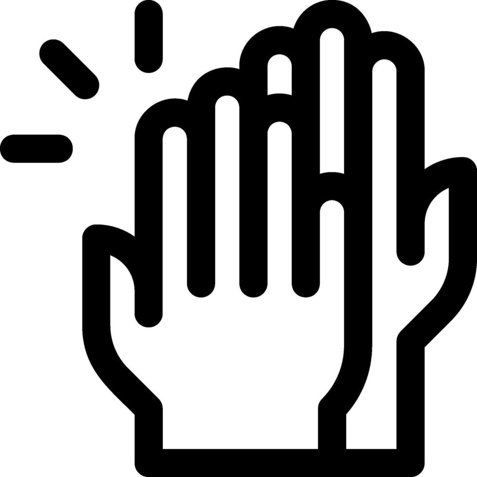 A black and white icon of two hands vector