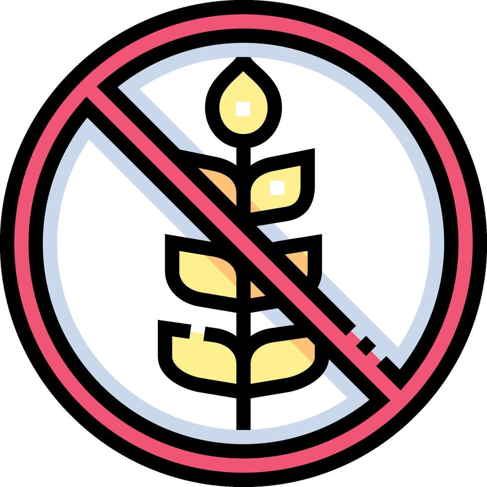 No gluten sign with wheat and barley vector