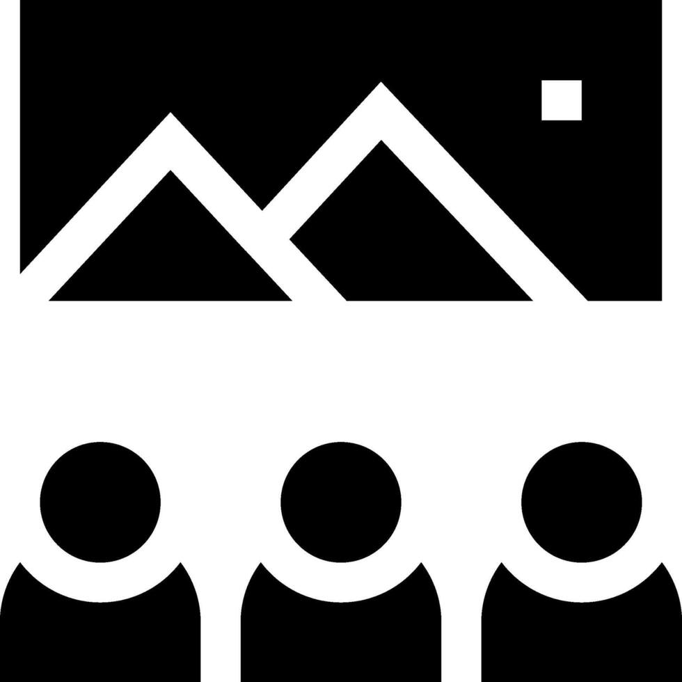 A black and white image of people and mountains vector