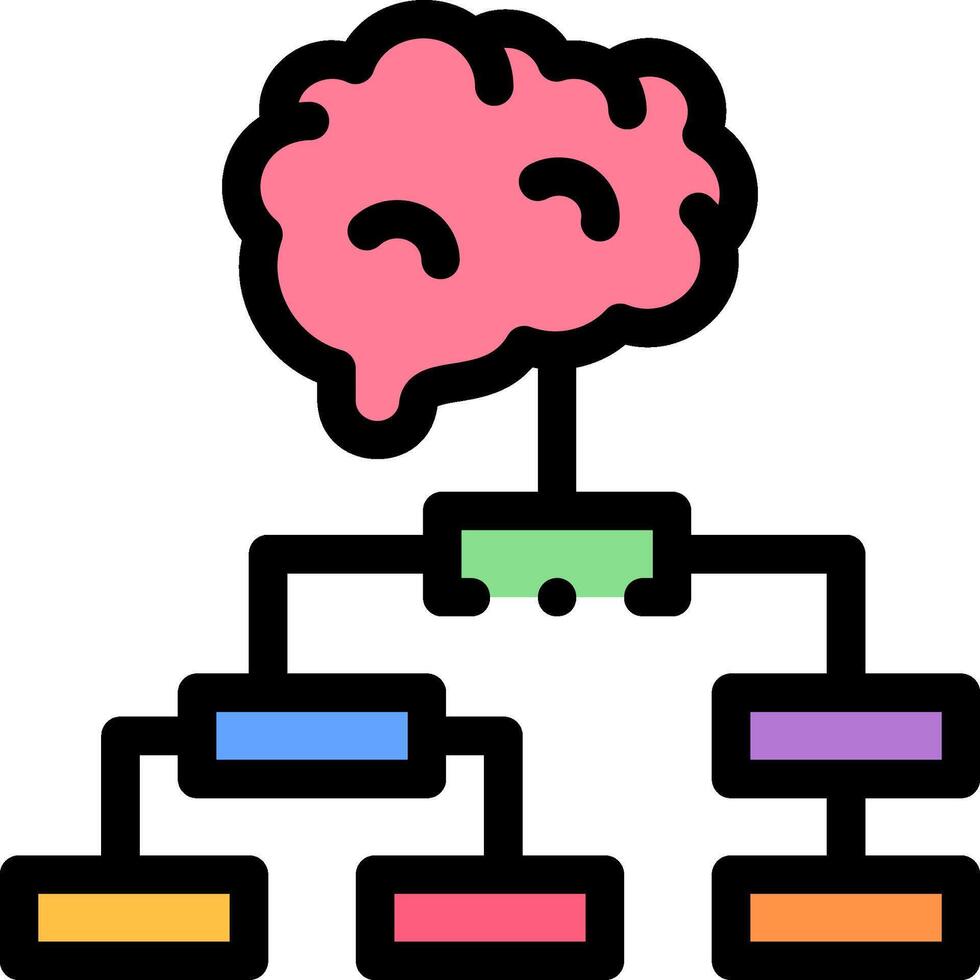 A brain with colored blocks on it vector