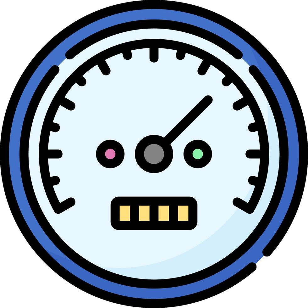 A cartoon speedometer with a face on it vector