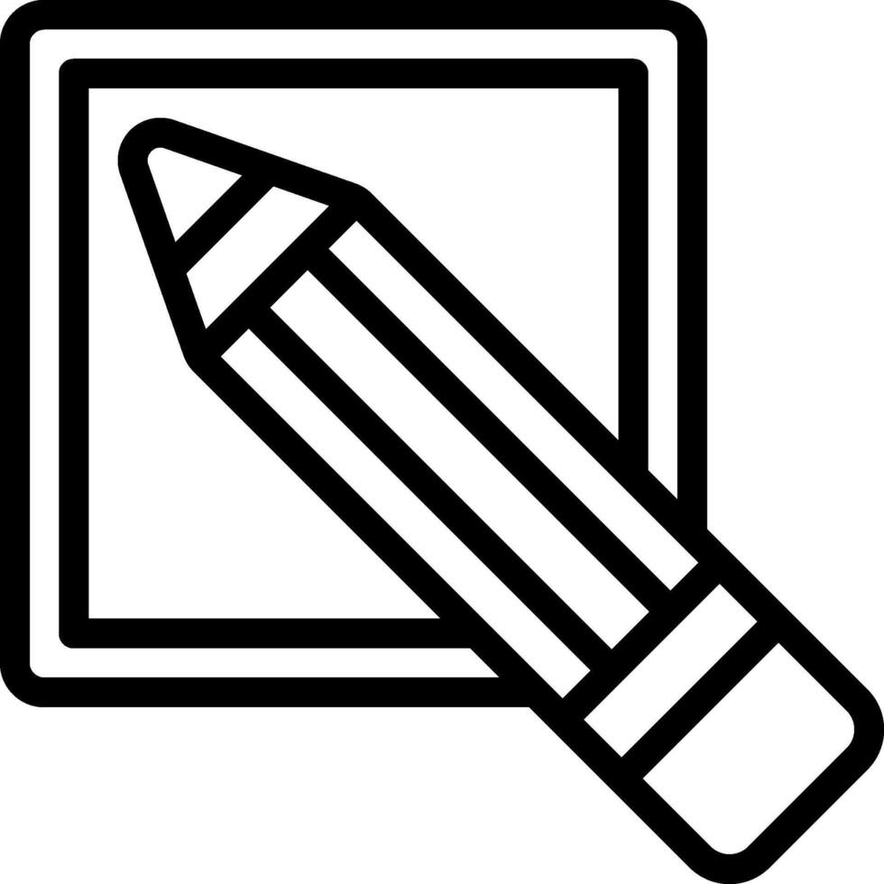 A black and white pencil and a square vector