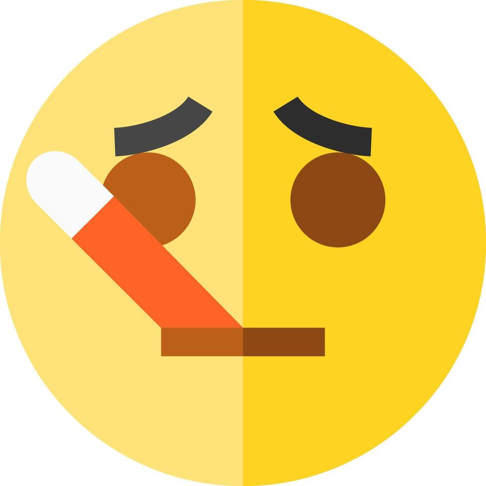 Smoker emoji with cigarette vector