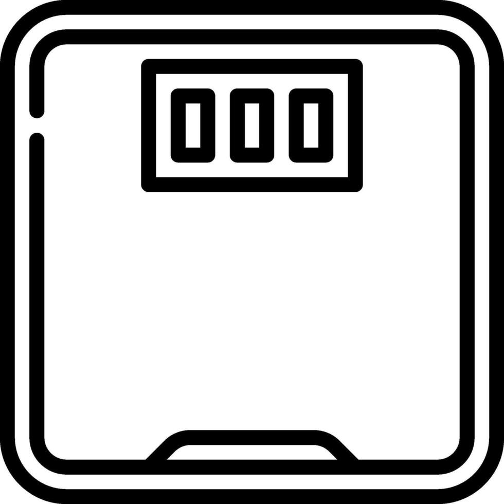 A black and white image of a bathroom scale vector