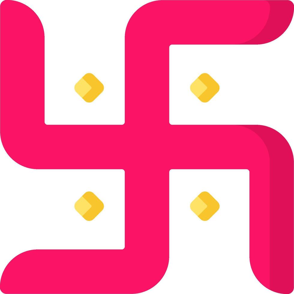 A pink and yellow symbol with a cross in the middle vector