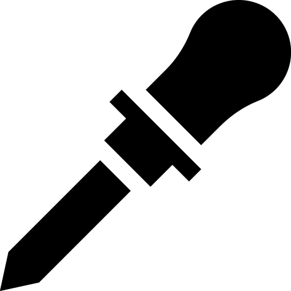 A black and white icon of a screwdriver vector