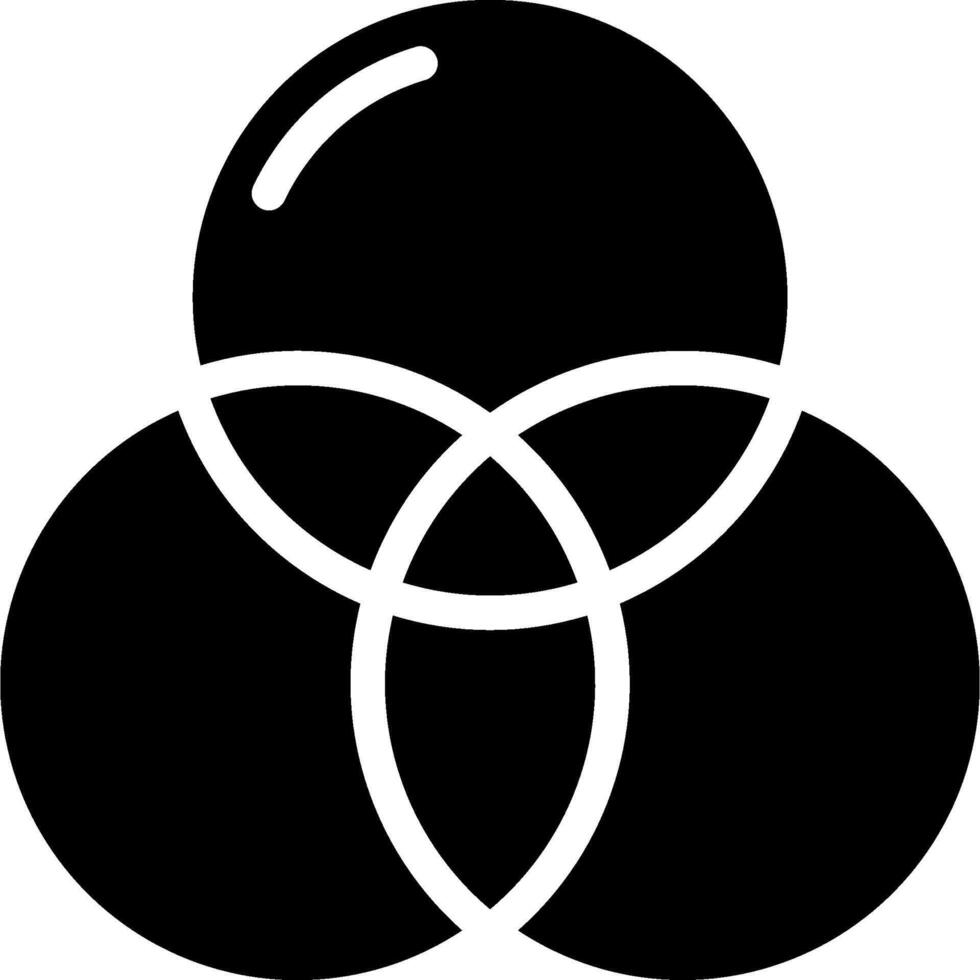 A black and white logo of three circles vector